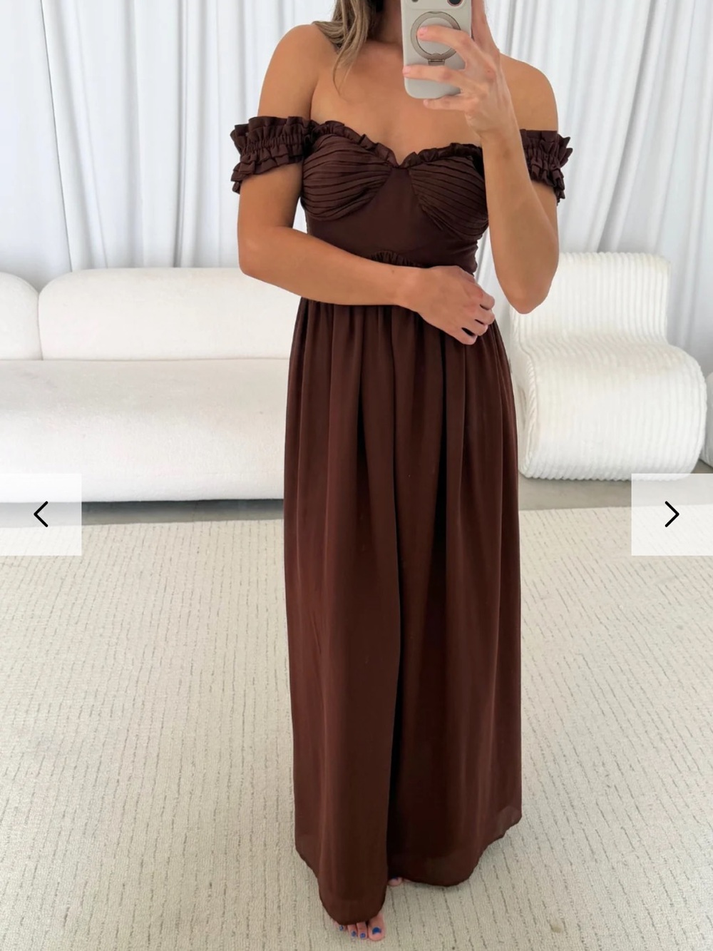 Landree Maxi Dress in Brown - Picture 3 of 6
